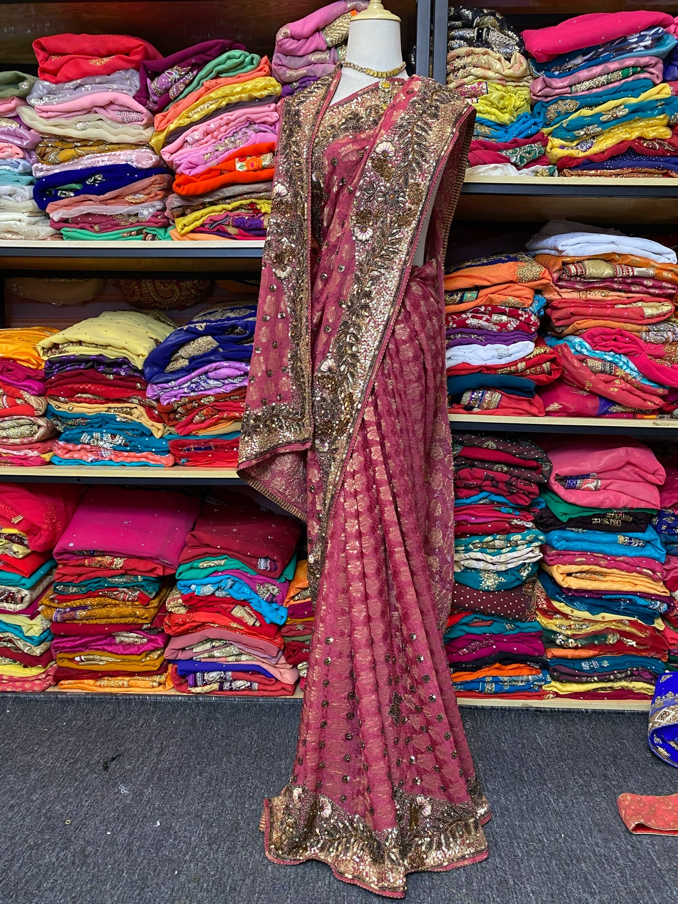 Indian Beaded Six-Mile Saree