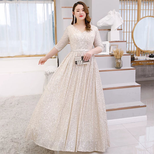 Elegant Champagne Evening Dress