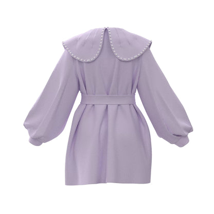 Parent-Child Puff Sleeve Pleated Lapel Loose Fit Windbreaker Sewing Pattern