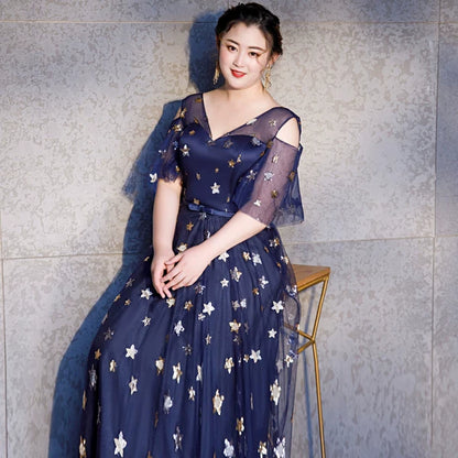 Elegant V-neck Evening Dress