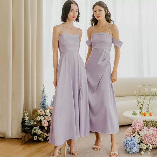 French Satin Bridesmaid Dress