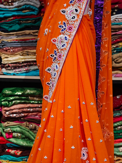 Beaded Indian Saree