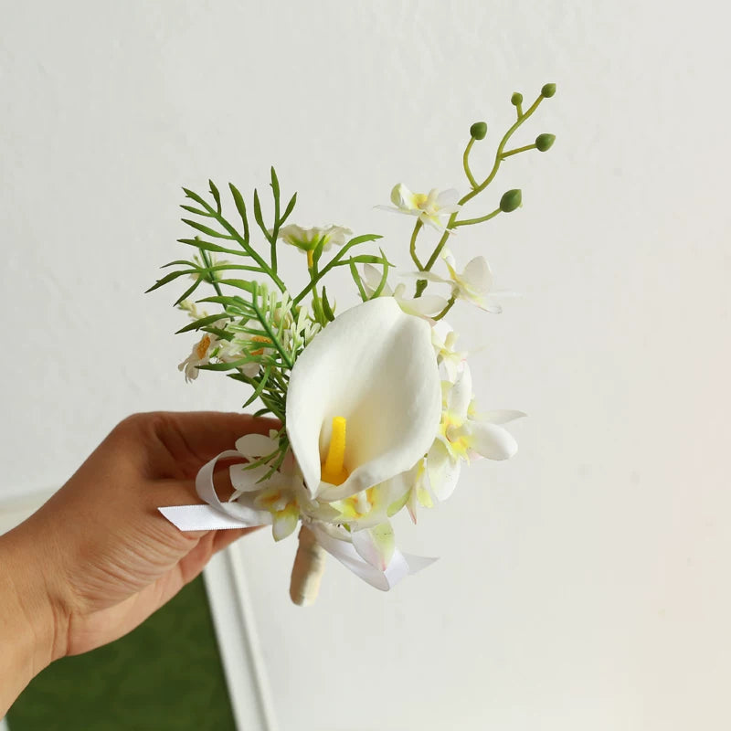 Groom Boutonniere Pin Wedding Lapel Flower Photo Prop