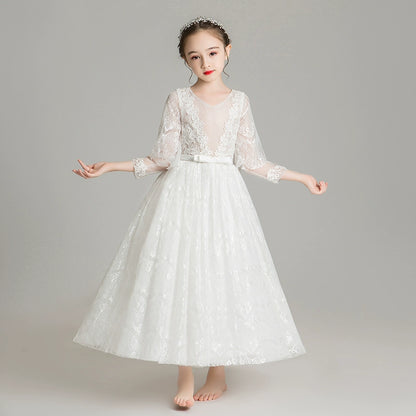 Elegant Princess Gown for Girls: Perfect Wedding, Piano Performance, Pageant Dress