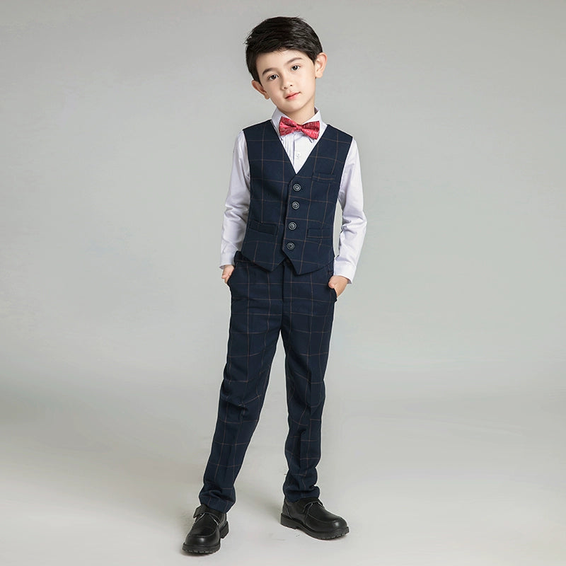 Elegant Boys' Vest Suit Set for Piano, Parties, Weddings