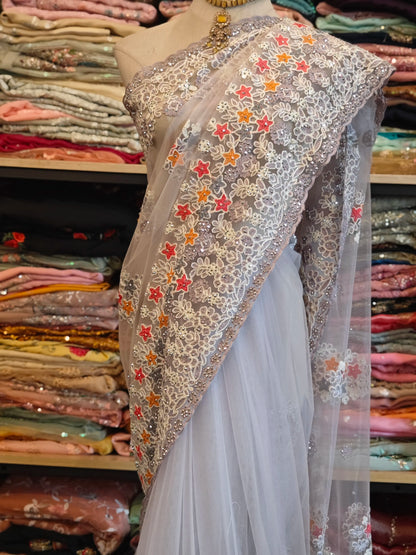 Handmade Indian Beaded Saree