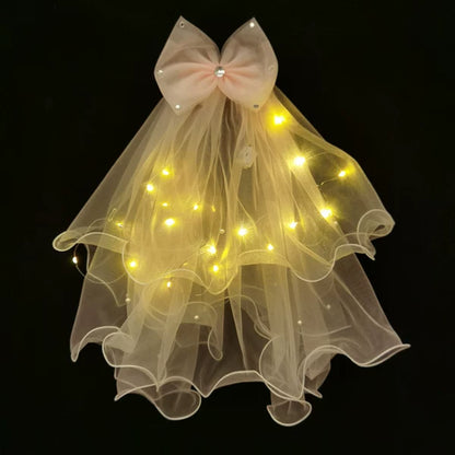 Fuchsia Bridal Veil Hair Accessory