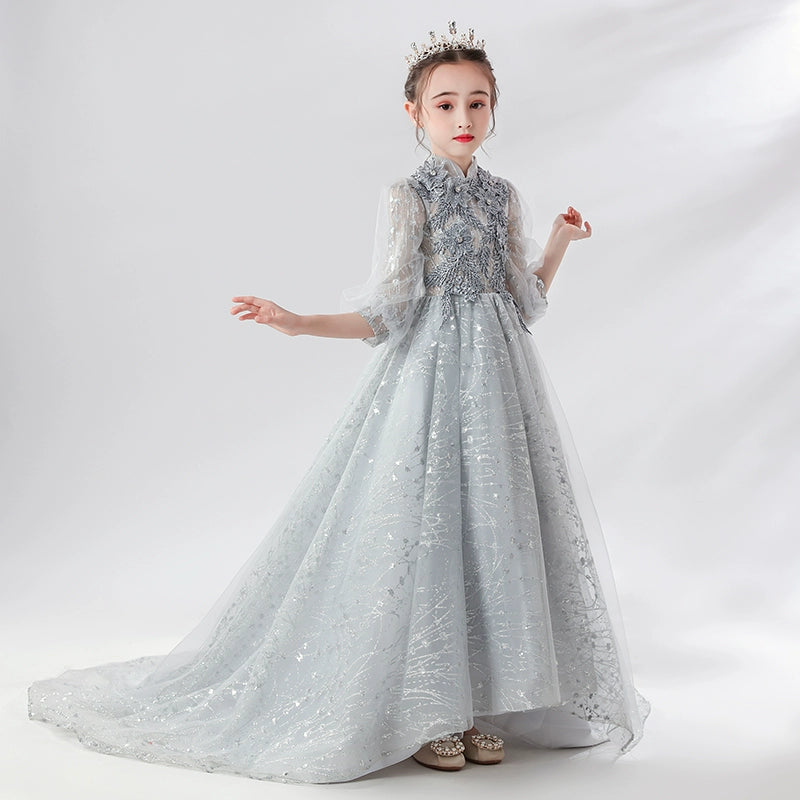 Elite Children's Princess Evening Dress Piano Performance Wedding Costume