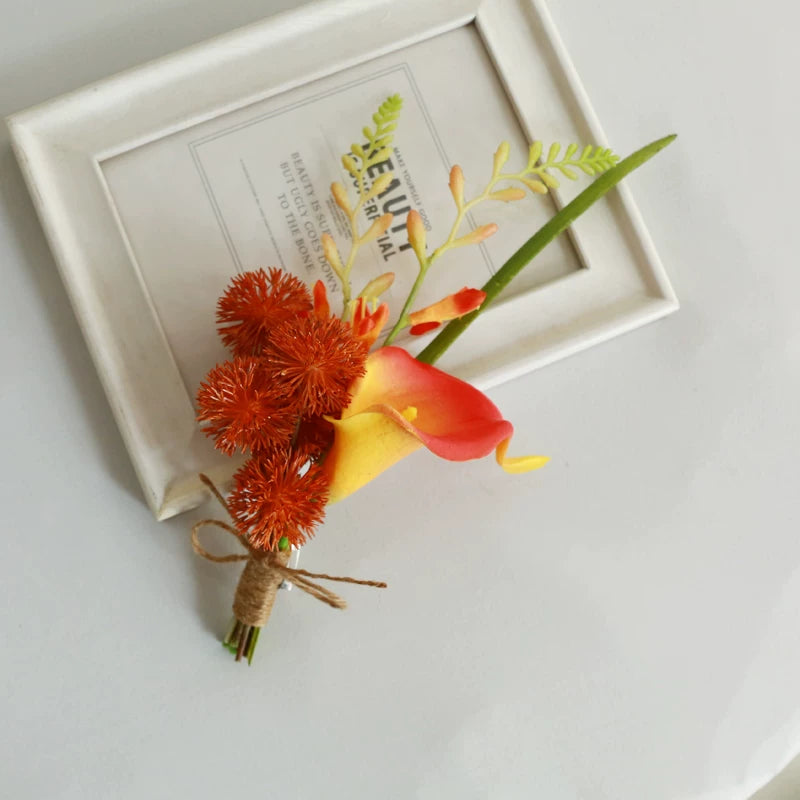 Groom Boutonniere Pin Wedding Lapel Flower Photo Prop