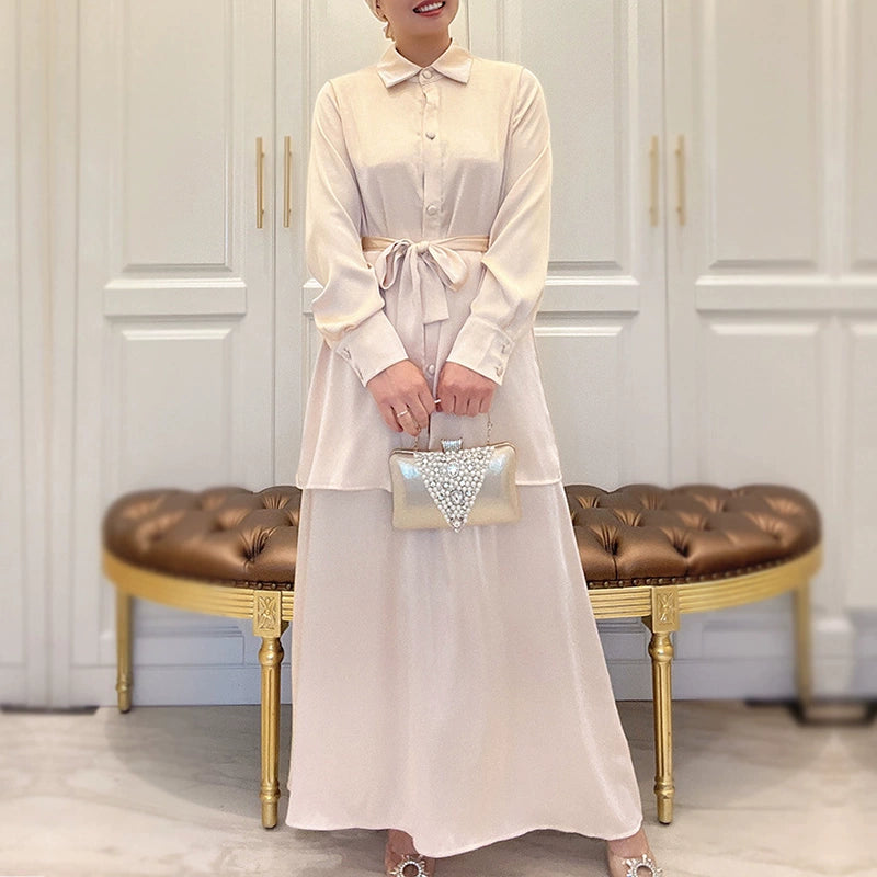 Fresh Arabic Skirt Set with Cotton Fabric Multiple Sizes