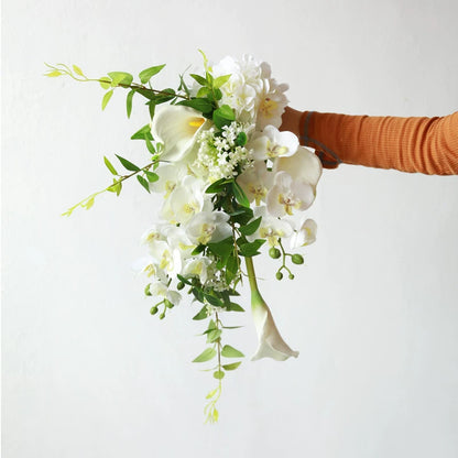 Artificial Wedding Bouquet Waterfall Handheld Flower Prop Decoration