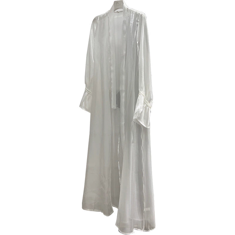 Elegant Flowy Ethnic Cardigan Dress European Indian Malaysian Style Jacket