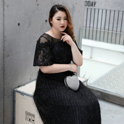 Elegant Black Long Evening Dress