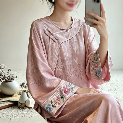Women's Vintage Chinese Brocade Embroidered Loose Coat