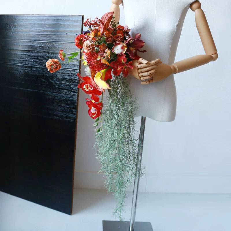 Pink Waterfall Wedding Bouquet Prop Large Artificial Flower
