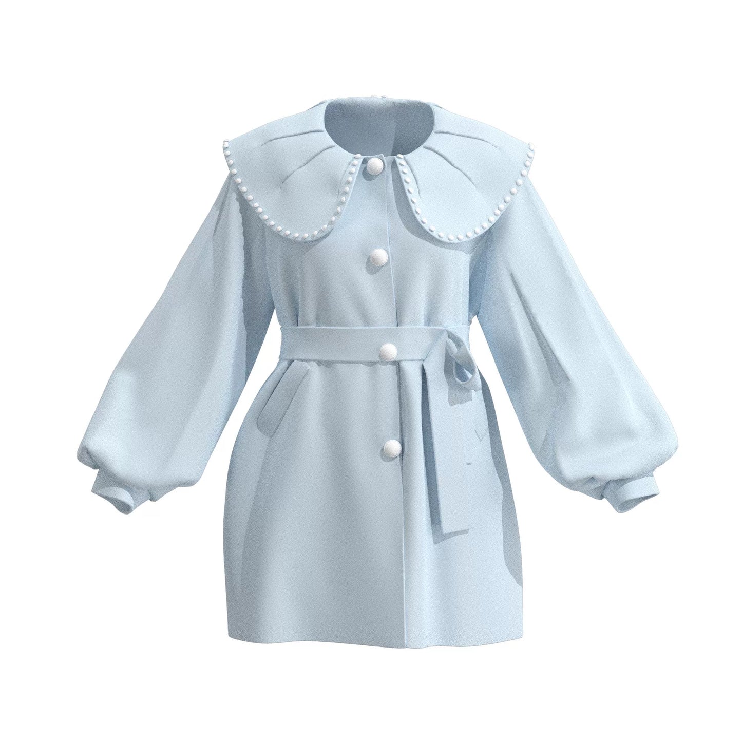 Parent-Child Puff Sleeve Pleated Lapel Loose Fit Windbreaker Sewing Pattern