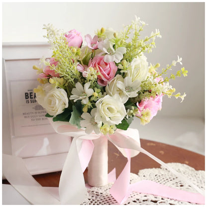 Artificial Wedding Bouquet Forest Style Transparent White Rose