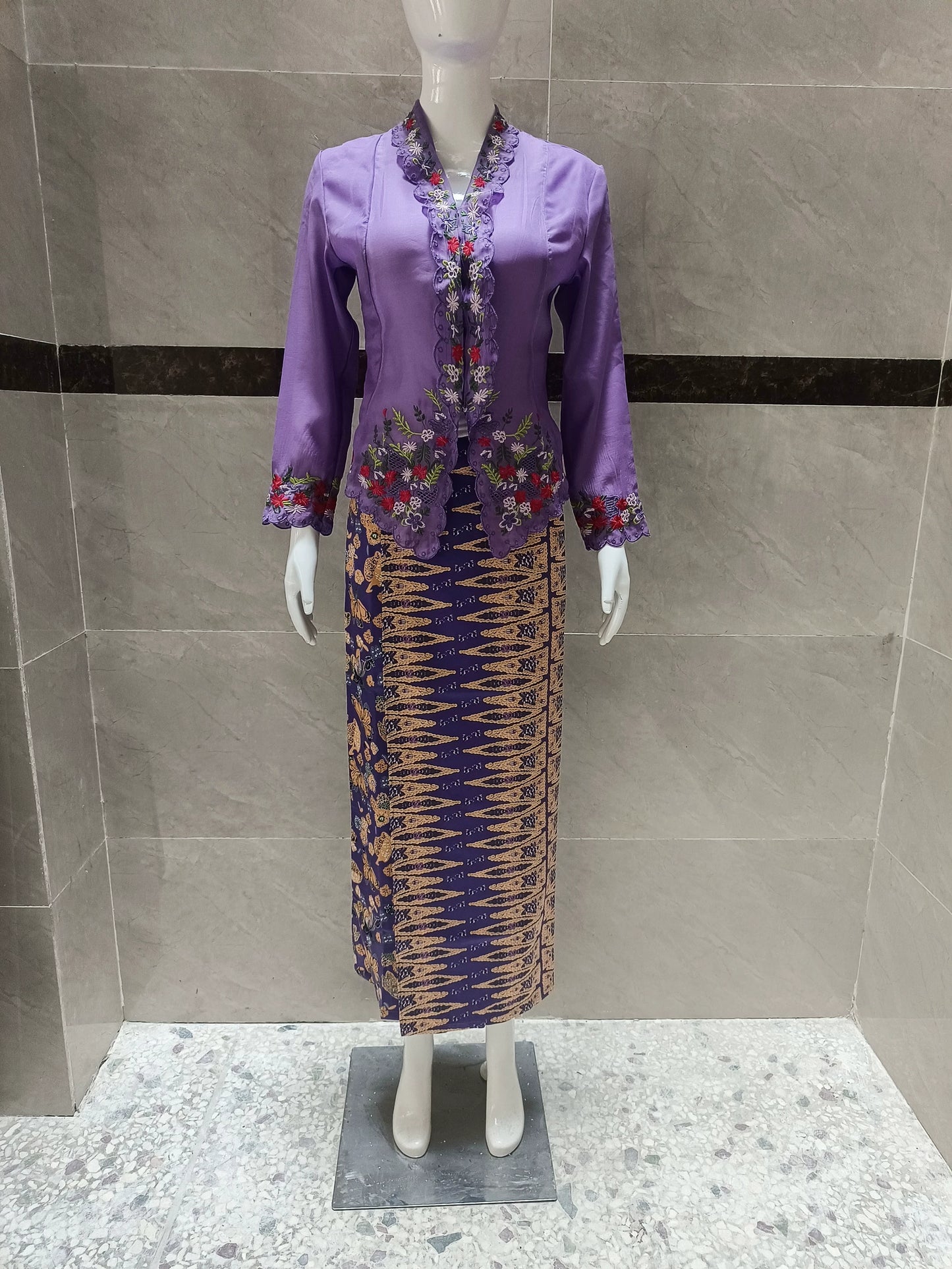 Purple Embroidered Cardigan