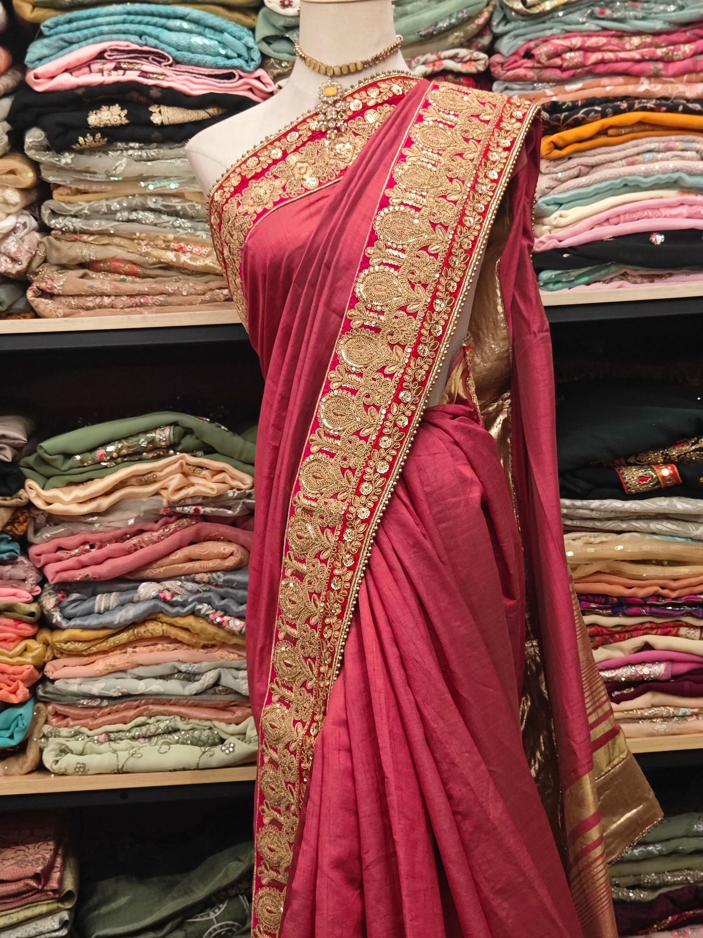 Silver Embroidered Sari