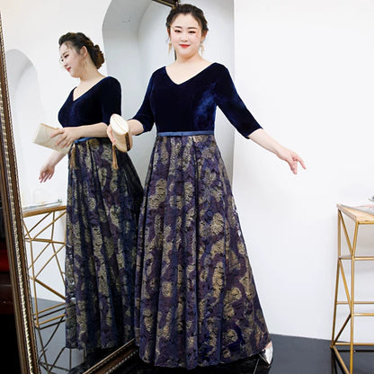 Velvet Long Evening Dress