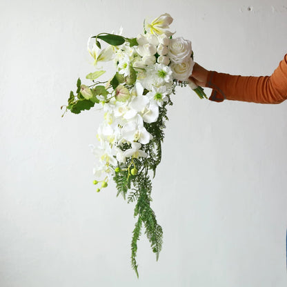 Artificial Wedding Bouquet Waterfall Handheld Flower Prop Decoration