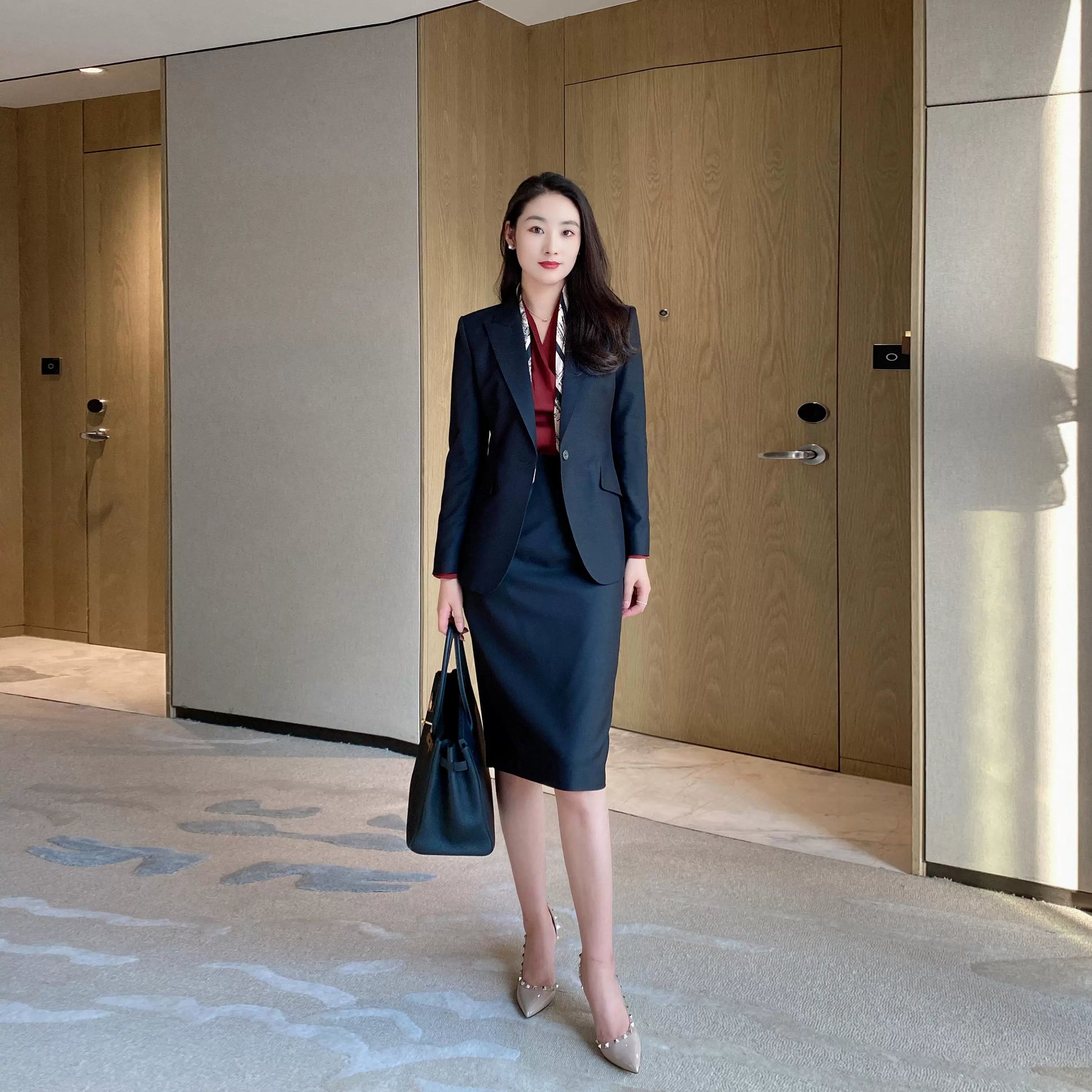 Spring Black Classic Women's Business Suit Set Premium Tailored Two‑Piece