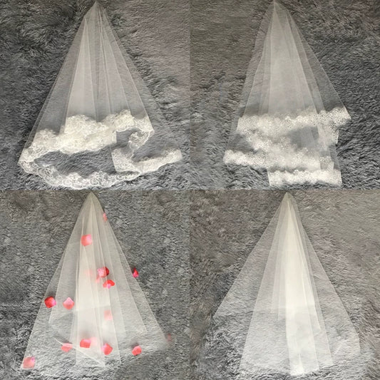 Elegant Korean Short Bridal Veil