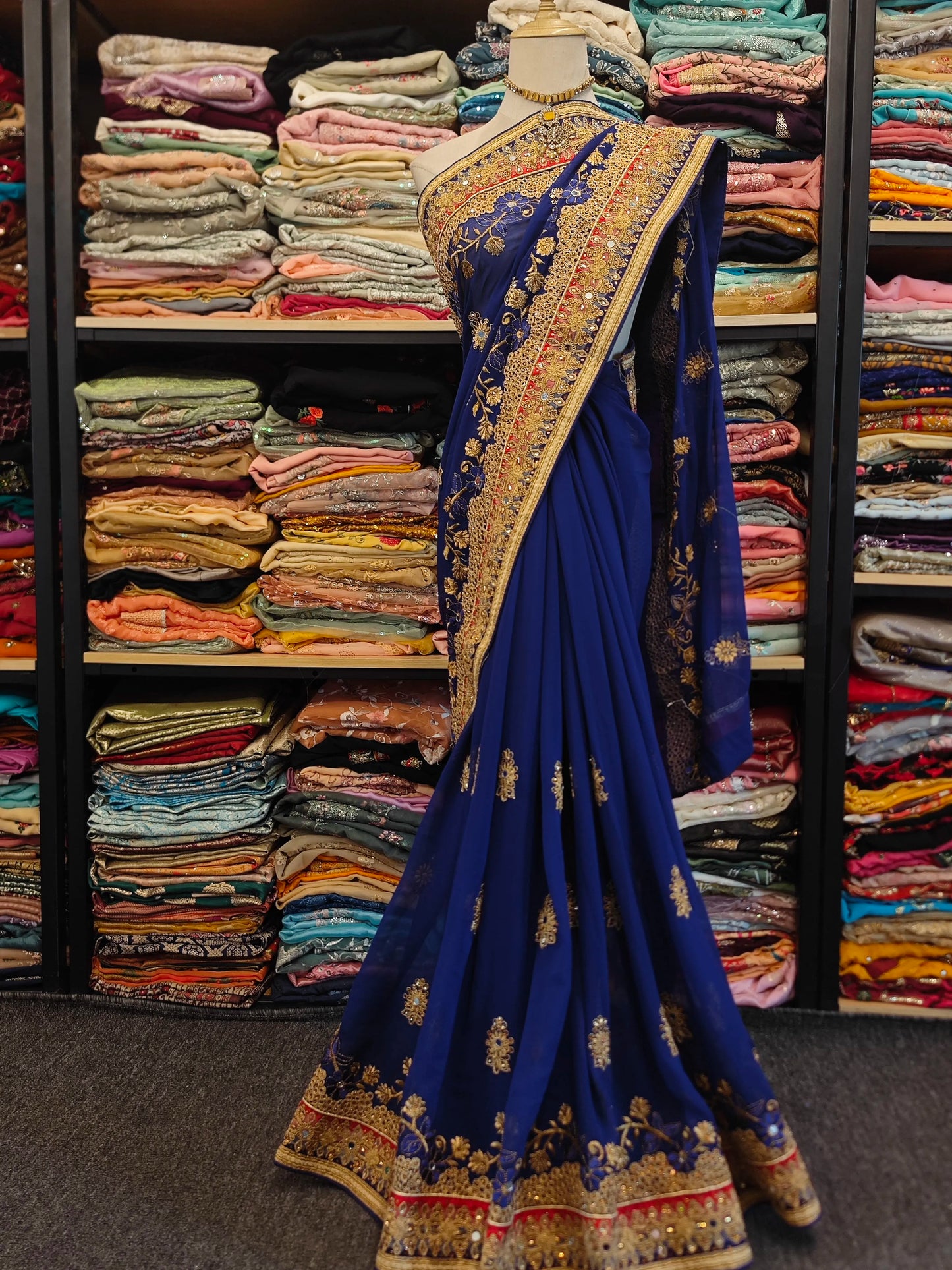 Indian Saree Beaded Embroidered