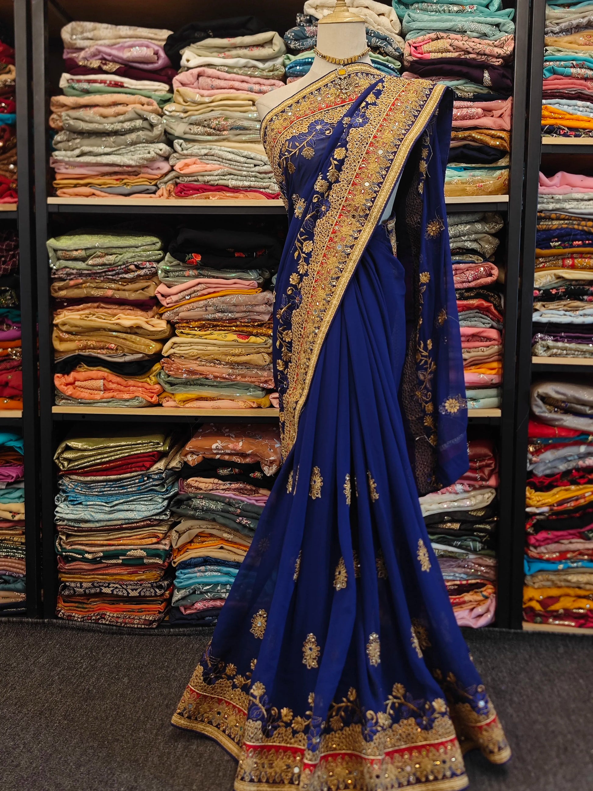 Indian Saree Beaded Embroidered
