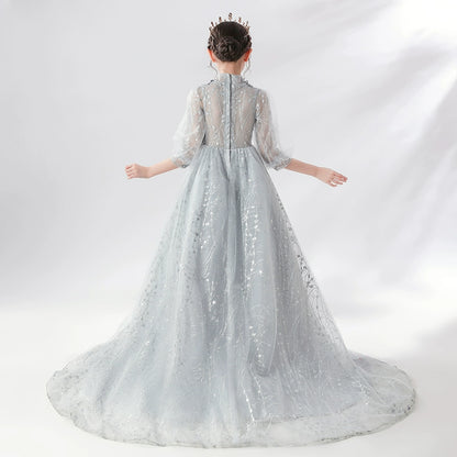 Elite Children's Princess Evening Dress Piano Performance Wedding Costume