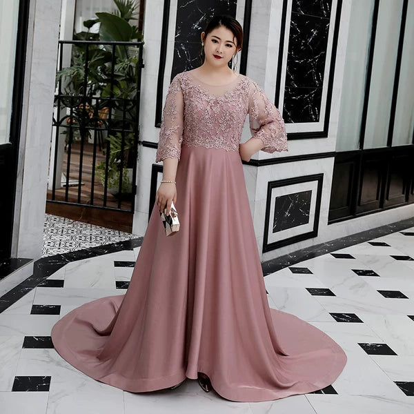 Elegant Fuchsia Evening Gown