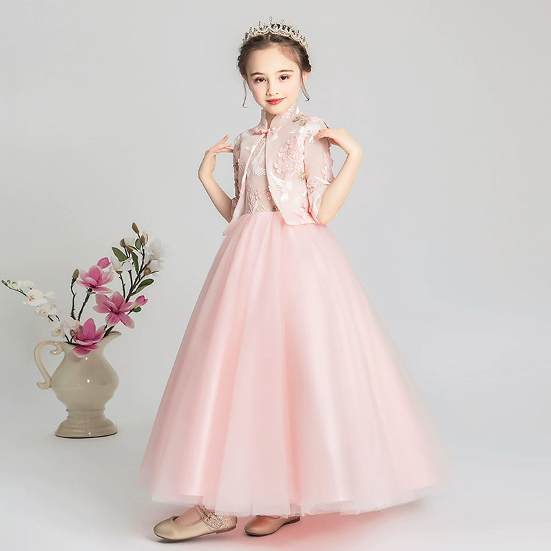 Elegant Girls' Cheongsam Princess Dress for Weddings and Formal Occasions
