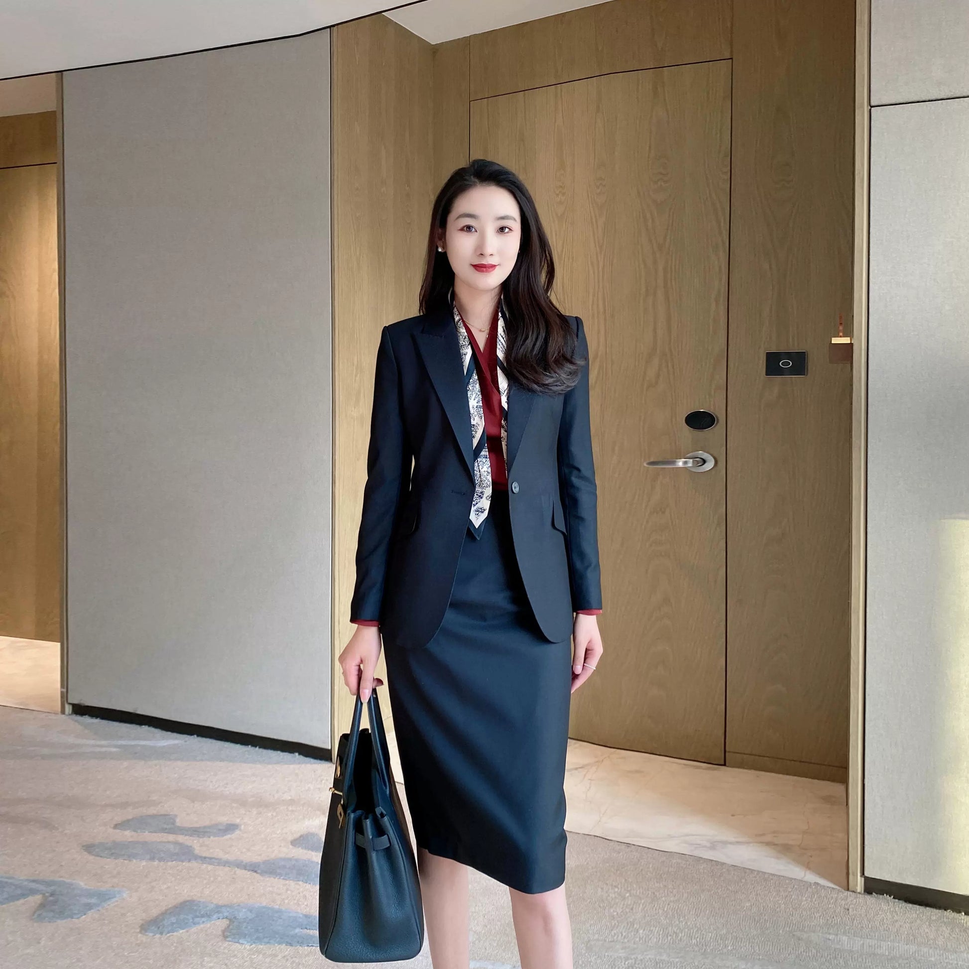 Spring Black Classic Women's Business Suit Set Premium Tailored Two‑Piece