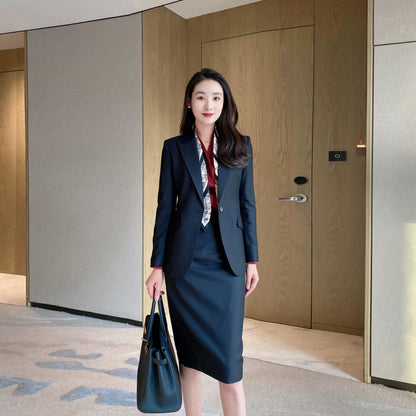 Spring Black Classic Women's Business Suit Set Premium Tailored Two‑Piece