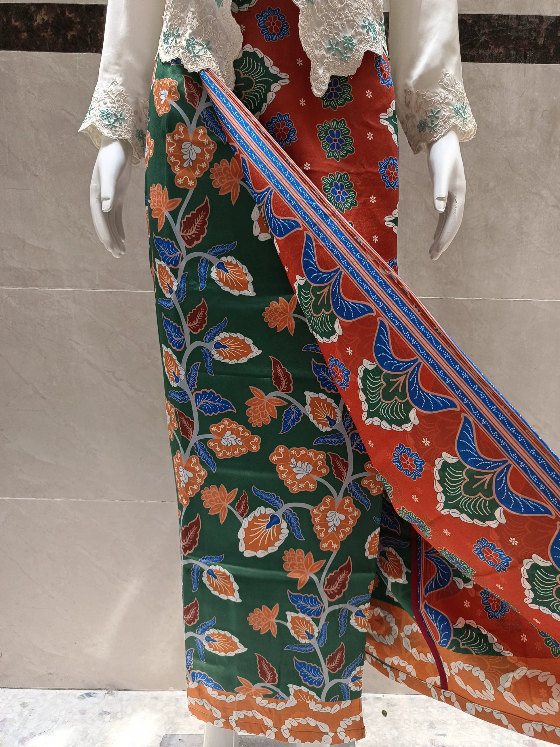 Off-white Embroidered Top and Skirt