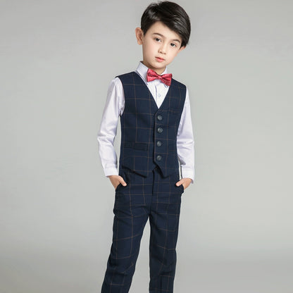 Elegant Boys' Vest Suit Set for Piano, Parties, Weddings