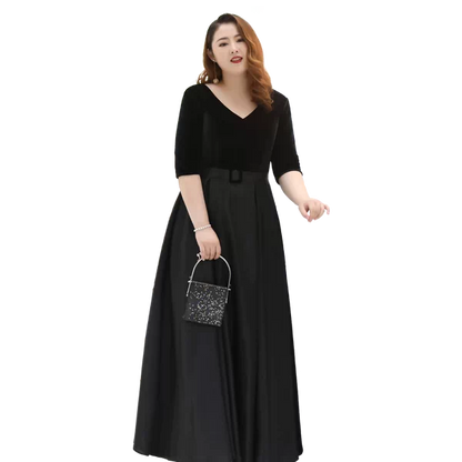Black Satin Evening Dress