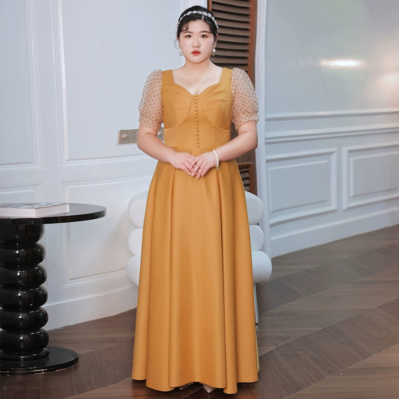 Elegant Orange Evening Gown