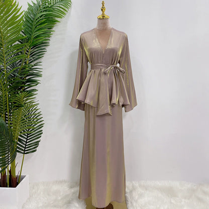 Elegant Colorful Fresh Set Dress with Matching Skirt