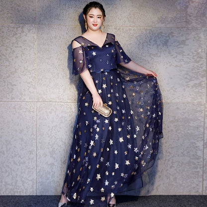 Elegant V-neck Evening Dress