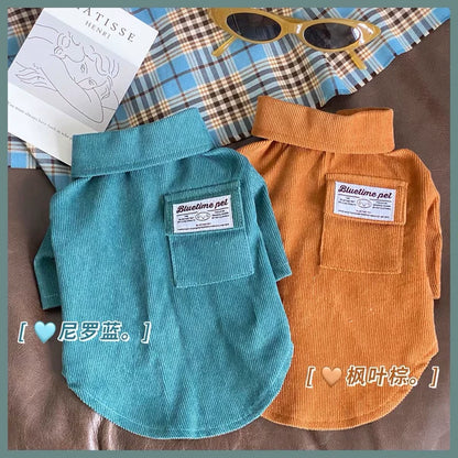 Hong Kong Style Autumn Teddy Pet Shirt for Medium Dogs