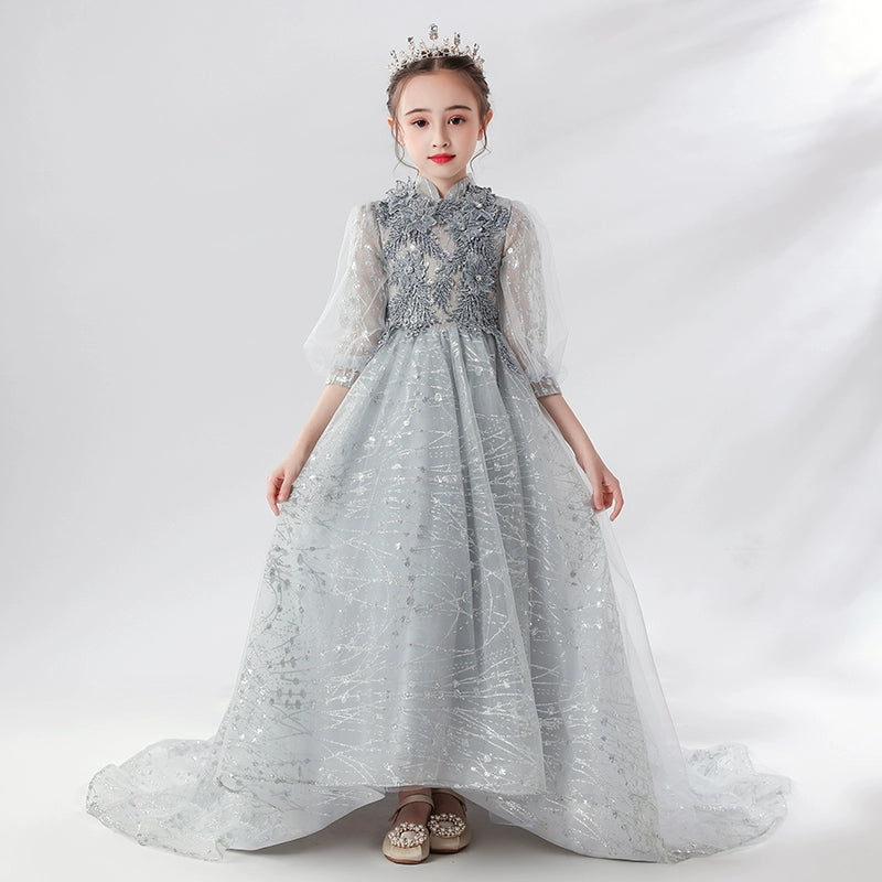 Elite Children's Princess Evening Dress Piano Performance Wedding Costume