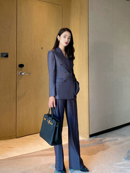 Wisteria Classic Loose-Fit Suit Jacket & Trousers Set