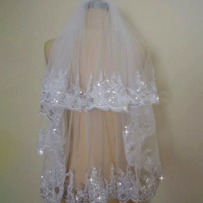Bridal Veil Short Sequins