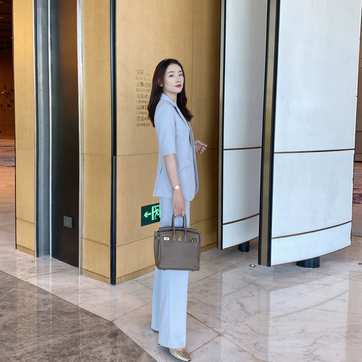 Moon Gray Slim Fit Summer Suit Jacket & Trousers Set