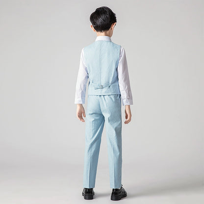 Boys' Elegant Vest Suit Set for Piano Performance & Autumn