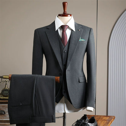 Men's British Style 3 Piece Suit Set