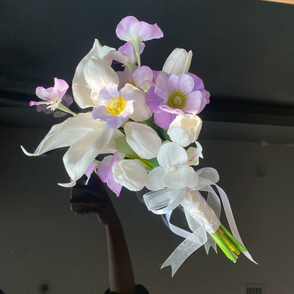 Purple Realistic Bridal Photo Prop Handheld Bouquet Decoration