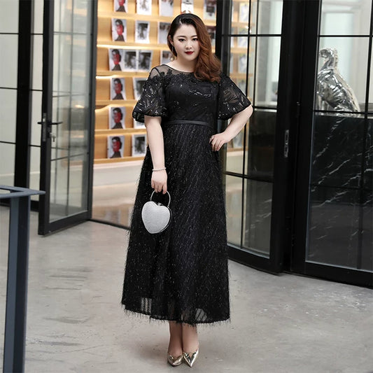 Elegant Black Long Evening Dress