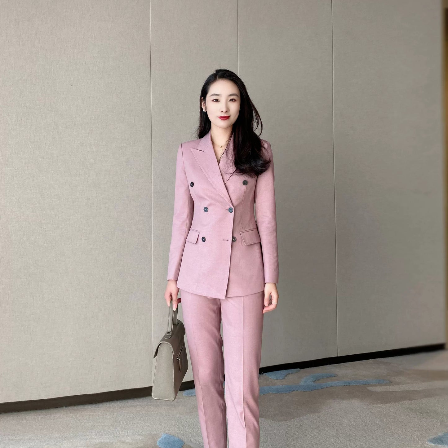 Spring Sophisticated Classic Suit With Trousers – Iceberry Pink